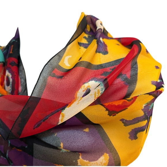 Echo Halloween Scarf – Made in Italy – Ghosts, Pumpkins, Black Cats & Witches - Picture 5 of 9